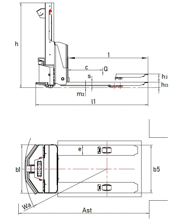 Tzbot Laser Guide Forklift Agv Composed of a Vehicle Body with Laser Navigation Sensor and Obstacle Avoidance Sensor (TZAFK-V15)